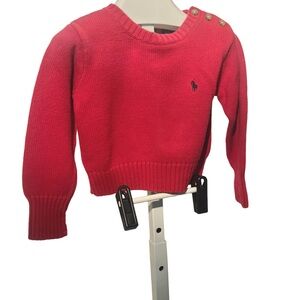 Ralph Lauren Kids Vibrant Red Crew Neck Sweater